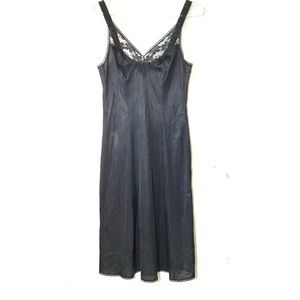 Vintage maiden form full slip lace black nightgown lingerie something special